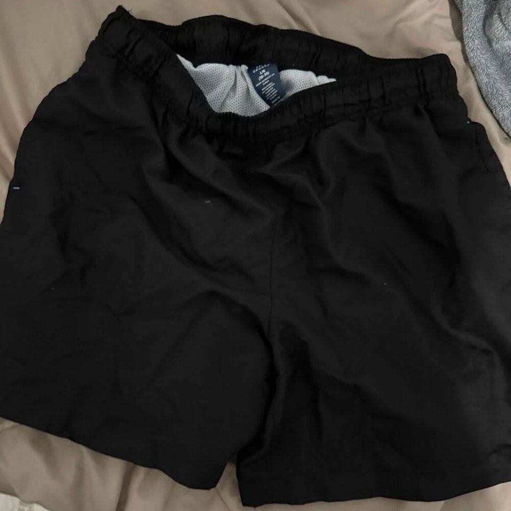 Men's Black Swim Shorts Large Ripped Lining
